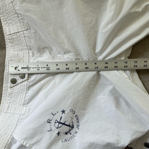 Ralph Lauren Jeans Co. Cotton White Cropped Cargo Pants Utility Gorpcore Size 10 - Picture 10 of 12